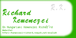 richard kemenczei business card